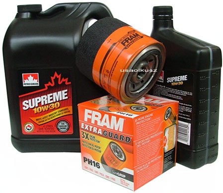 PetroCanada Filtr oleju FRAM PH16 oraz olej SUPREME 10W30 Chrysler LeBaron xxx