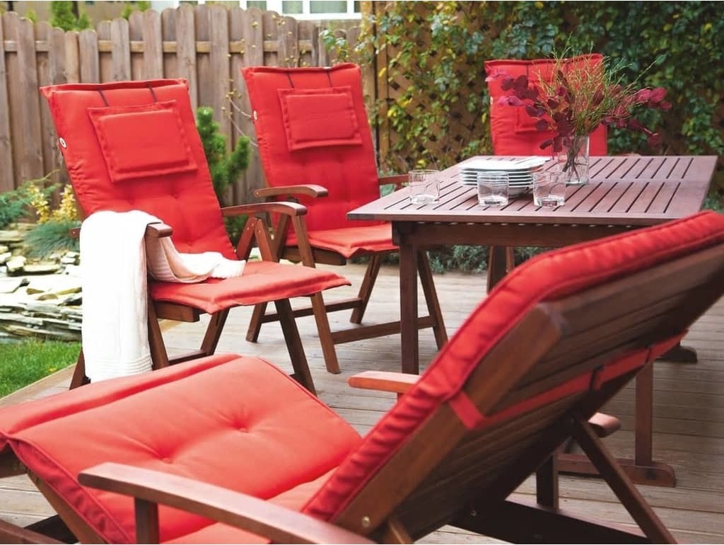 Beliani Poduszka na krzesło ogrodowe czerwona TOSCANA