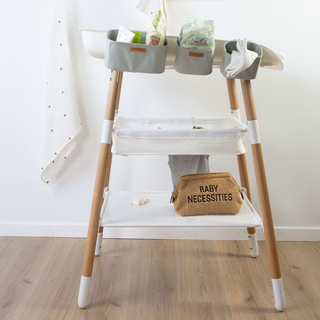 CHILDHOME CHILDHOME Zestaw 3 koszyków z haczykami do zawieszenia, jasnoszary CHHBCHTLG