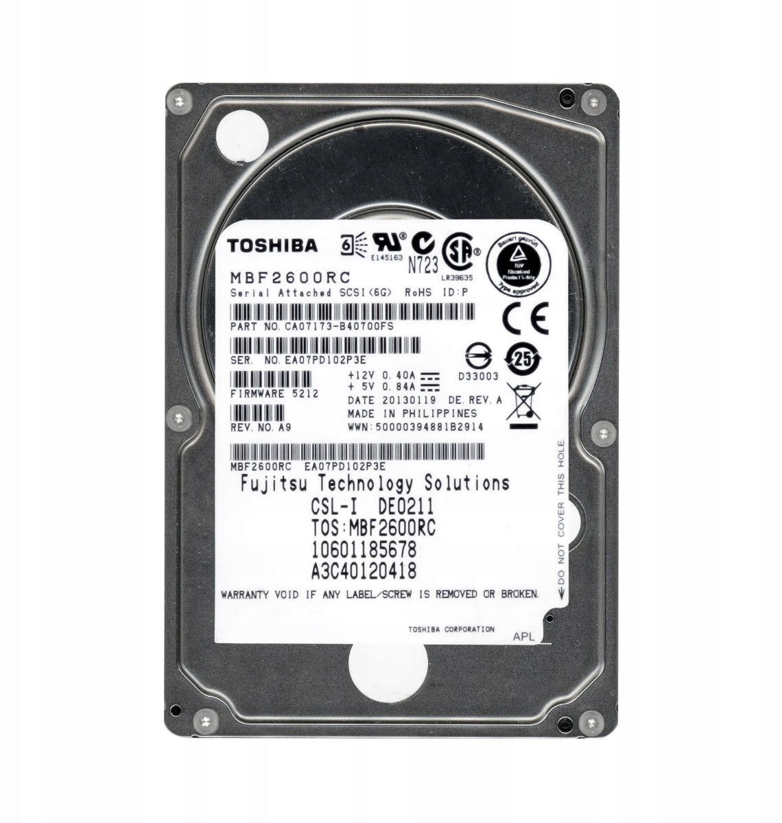 Fujitsu A3C40120418 600GB 10K SAS-2 2.5' MBF2600RC