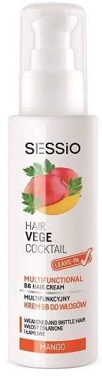 Sessio Sessio Hair Vege Cocktail Multifunctional BB Hair Crem multifunkcyjny krem BB do włosów osłabionych i łamliwych Mango 100g