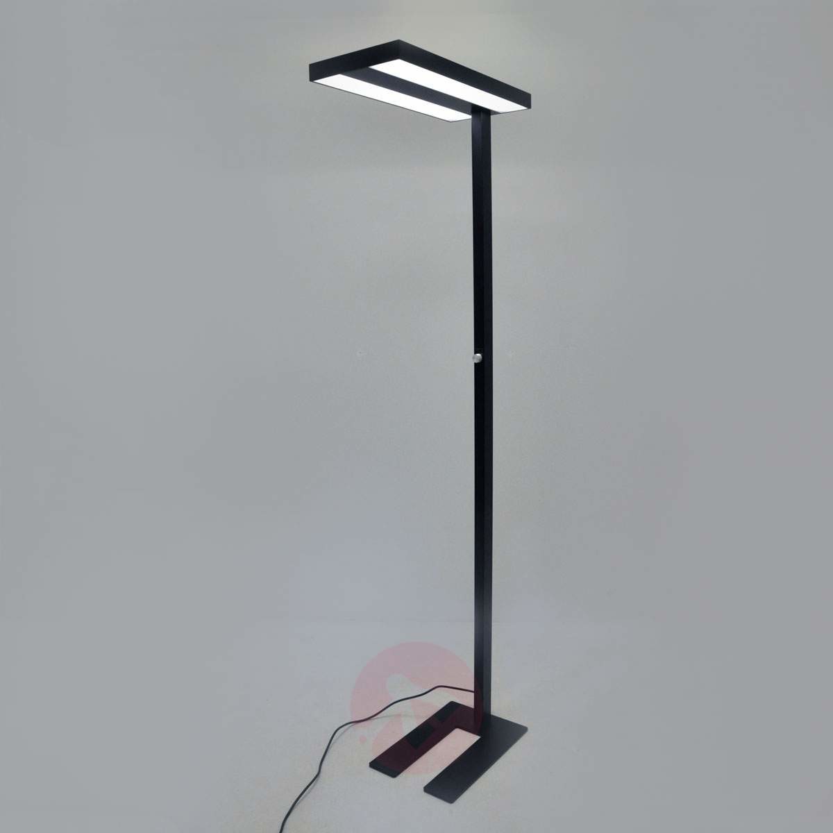 Lampenwelt.com Biurowa lampa stojąca LED Logan czarna ściemniana