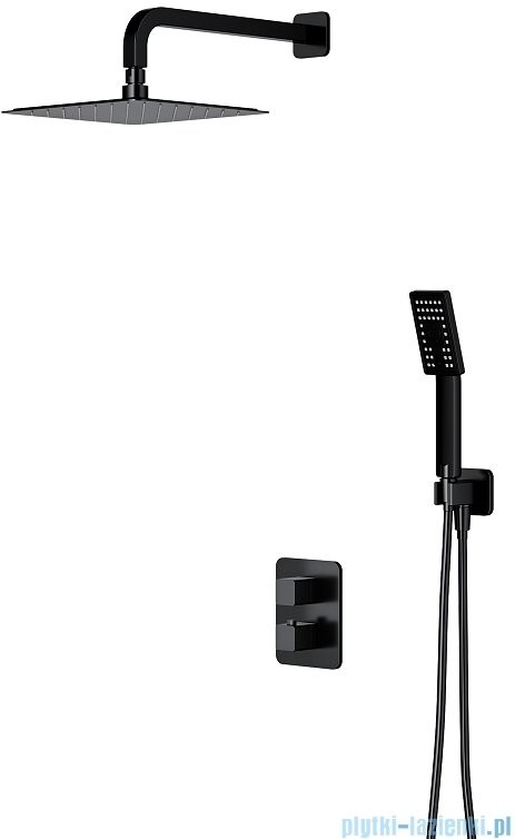 Omnires Parma zestaw podtynkowy natryskowy z termostatem czarny SYSPM11BL W magazynie)