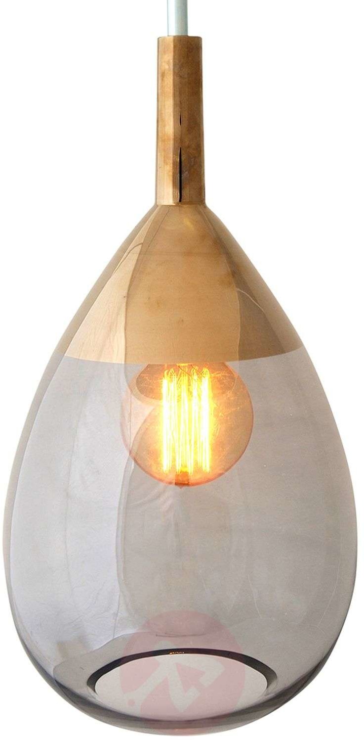 EBB & FLOW EBB & FLOW Lute lampa wisząca platyna szkło, szara
