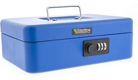 Sterling ręcznie kasa fiskalna z zamkiem szyfrowym, ok. 25,4 cm