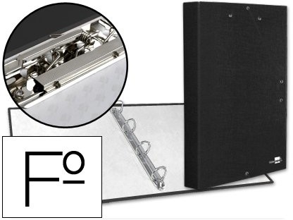 Liderpapel Lid rpapel Ordner klapa z 4 pierścieniami, 25 MM, wykonany z powlekanego kartonu, z mini Clip i, Schwarz CA09