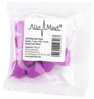 Allemed Kapturki do pedicure 7 mm gradacja 150 10 szt ABS Podo AlleMed Fioletowy Purple