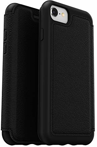 Otterbox Etui Strada eleganckie, odporne na upadki etui ochronne z prawdziwej skóry do iPhone 7/8/SE 2020, czarne V2 77-65076