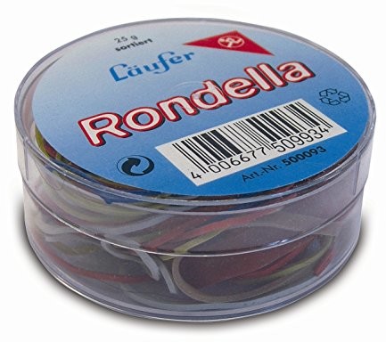 Läufer Bieżnik 50993 rondella rozmiary sortowane gumowe pierścienie, puszka 25 G okrągły, kolorowy 50993