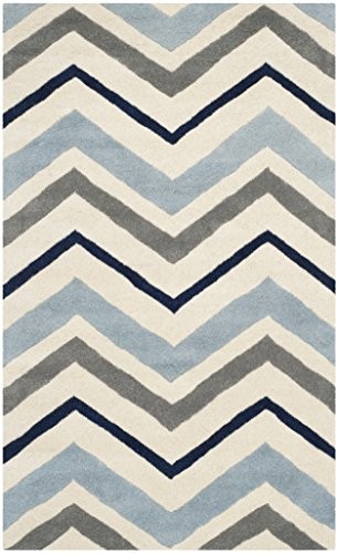 Safavieh cht749 X Malta ręcznie ze wzorami dywan, wełna, kość słoniowa/ciemnoszary CHT749X-4