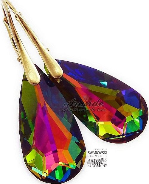 Swarovski Kolczyki Złote Srebro Certyfikat 24Mm