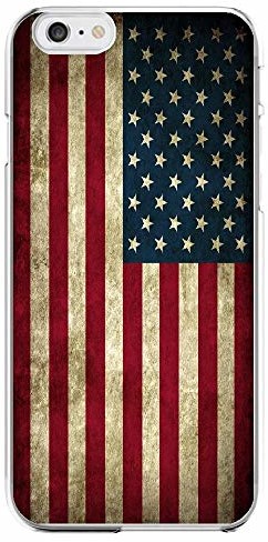 Shot Case Shot Case Coque-1612 etui ochronne z silikonu do iPhone 6/6S, flaga USA, vintage, Apple, przezroczyste Coque-1612