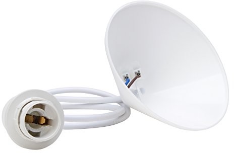 Kopp wahadło sznurkowe do abażuru, 11 cm baldachim sufitowy z odciążeniem i ok. 55 cm Przewód H03VV-F2 x 0,75 mm2, oprawka ISO E14 z pierścieniem abażuru, biały, 217001049 217001049