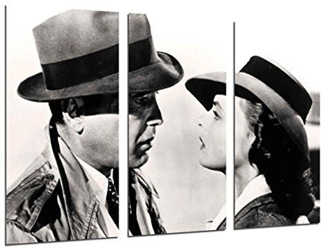 Cuadros Cámara Obraz na ścianę  druk historyjka Cinema antyk Hollywood, Humphrey Bogart, Ingrid bergman, 97 x 62 cm, drewno  Format XXL  druk artystyczny,,,,, 26373