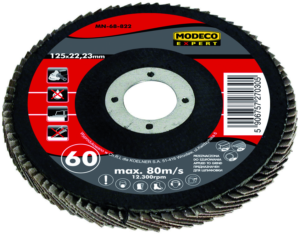 Modeco Ściernica listkowa talerzowa o średnicy 125 o grmaturze 60 wypukła marki (MN-68-822)