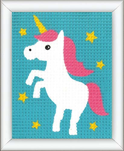 Vervaco Vervaco zestaw do haftowania jednorożec, obraz do haftowania zaznaczony zestaw obrazków do haftowania, wstępnie oznaczony, bawełna, wielokolorowy, 12,5 x 16 x 0,3 cm PN-0171624