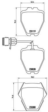 BREMBO Zestaw klocków hamulcowych, hamulce tarczowe P 85 054