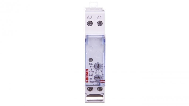 Legrand Przekaźnik czasowy 1P 8A 0,1sek-100h 12-230V AC/DC opóźnione wyłączenie RC332 004743 004743