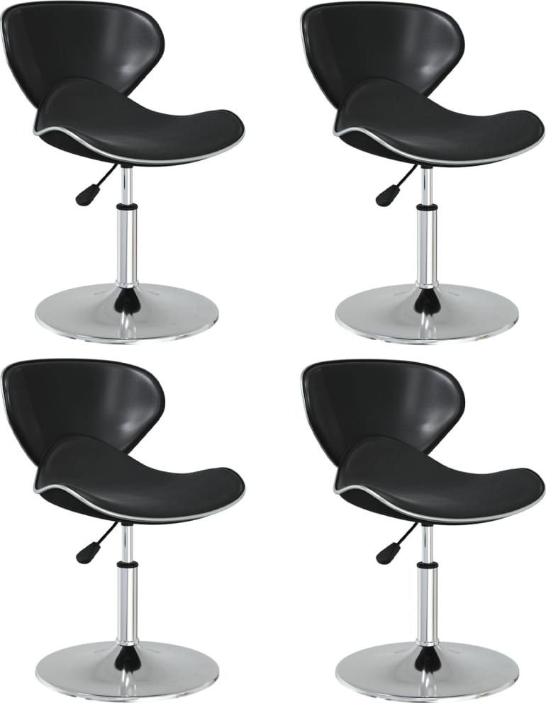 vidaXL Krzesła stołowe 4 szt. czarne sztuczna skóra 3088576