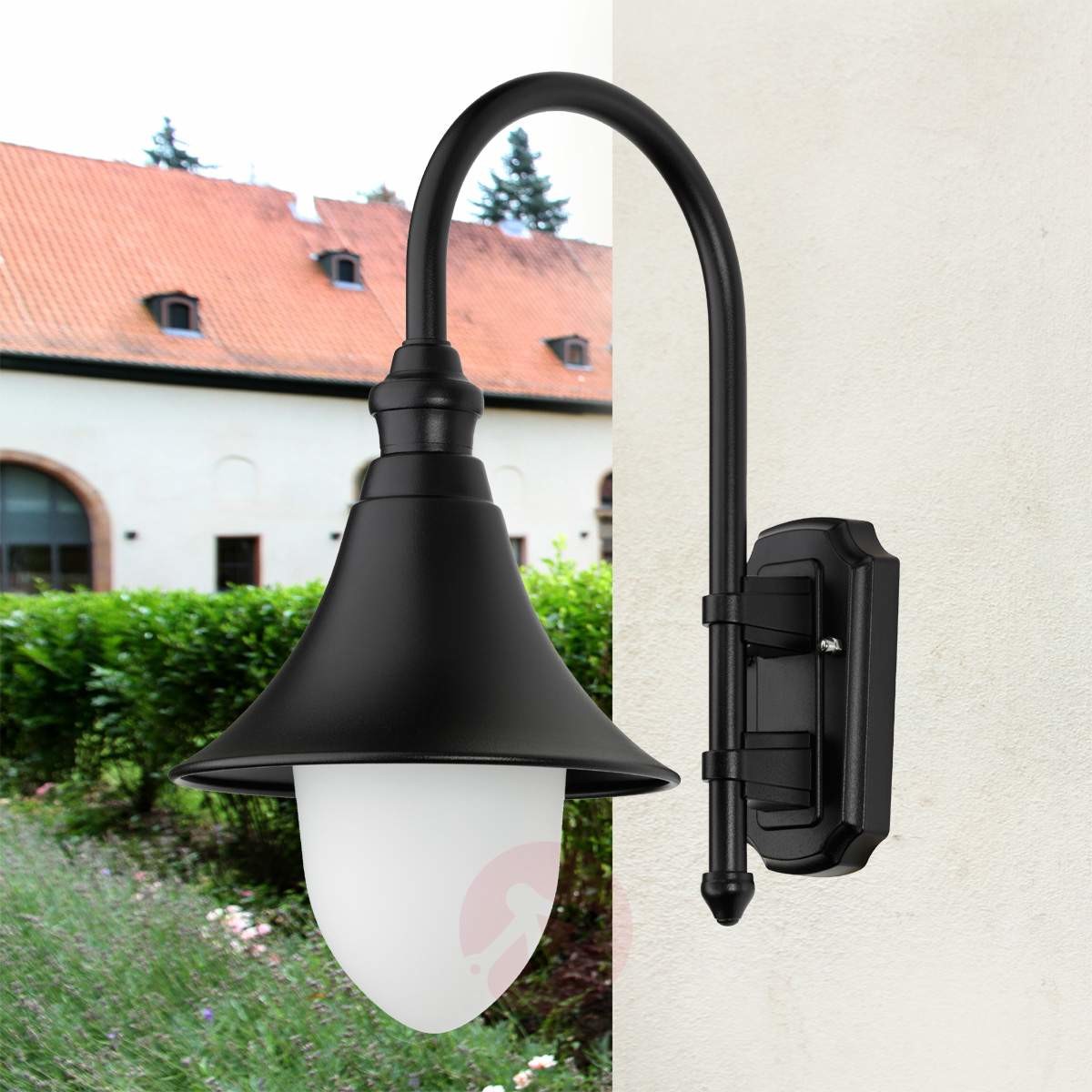 LCD LCD Stylowa zewnętrzna lampa ścienna Miranda czarna