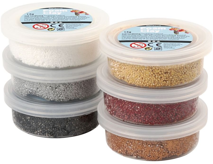 Creativ Company AS Creativ Company, pianka metaliczna, Foam Clay, 6 kolorów