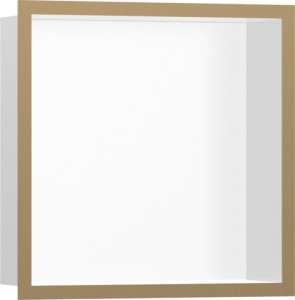 Hansgrohe 56099140 XtraStoris Individual Wnęka ścienna biały matowy z ozdobną ramą 30 x 30 x 10 cm brąz szczotkowany