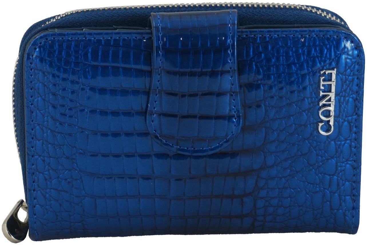 Conti Ekskluzywne portfele damskie lakierowane - Granatowe 115-A-4