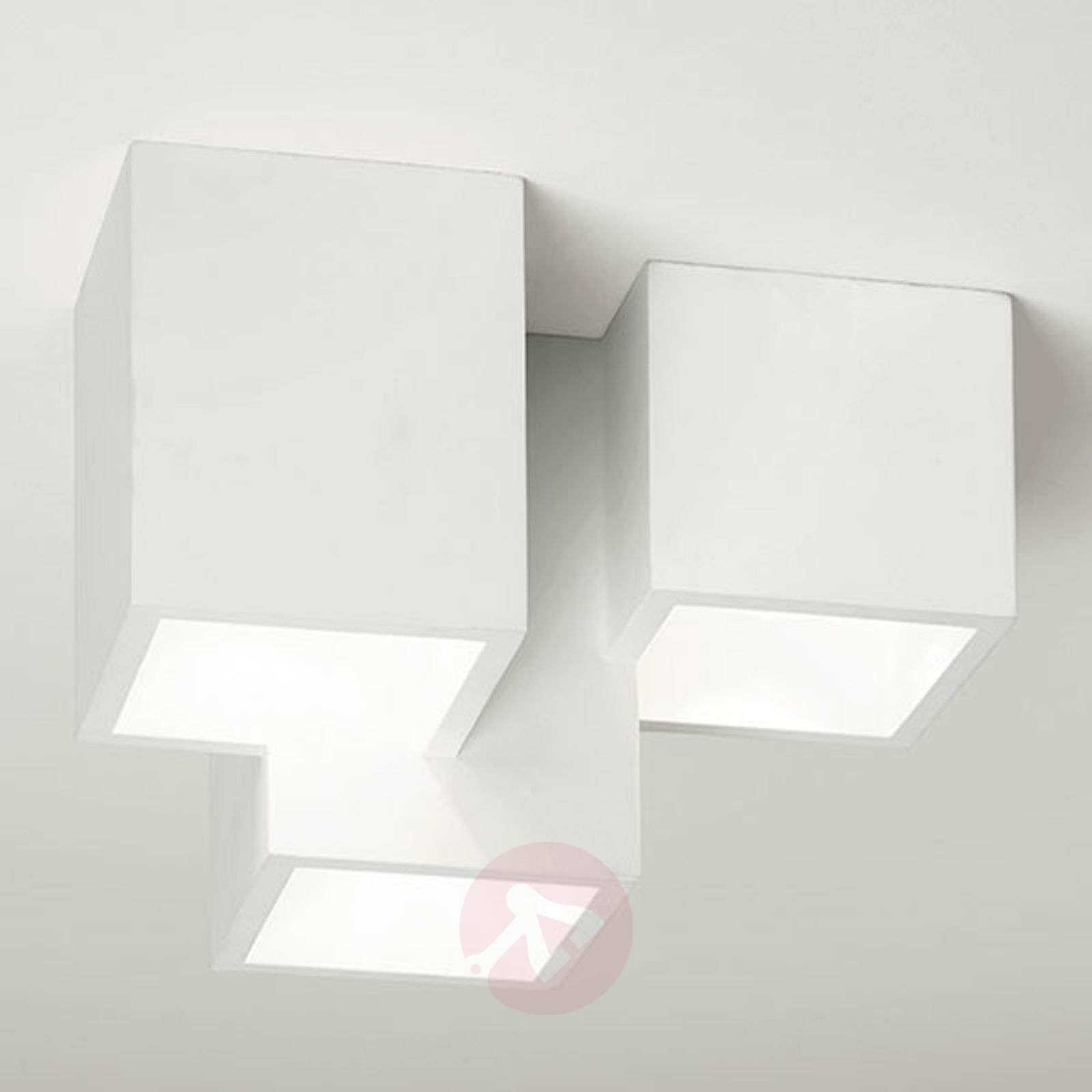 Sforzin Lampa sufitowa Heraea z trzema gipsowymi blokami