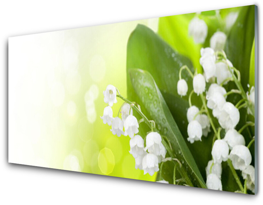 Tulup.pl Panel Szklany Konwalie Liście Kwiaty Łąka 120x60cm