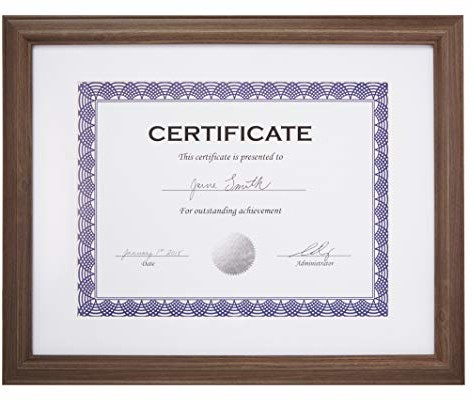 NA AmazonBasics ramka dokumenty, z passe-partout, postarzany orzech włoski, 1 sztuka