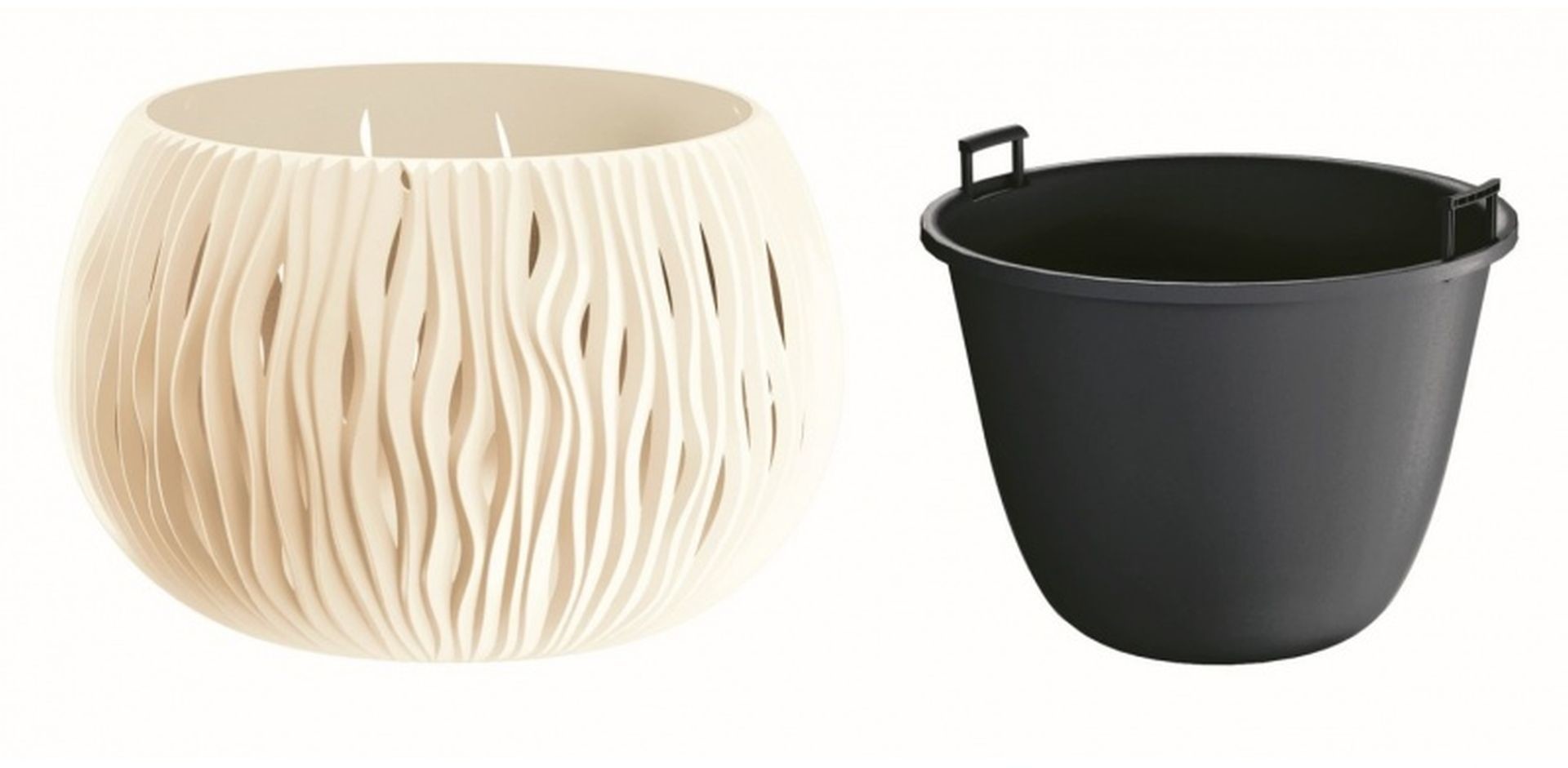 Prosperplast SANDY Bowl Doniczka 37 cm, kremowa DSK370