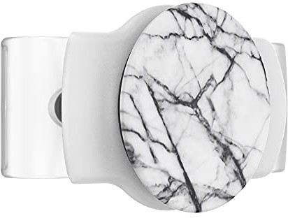 PopSockets PopSockets: PopGrip Slide Stretch Nieprzylepny Uchwyt i Podstawka do Telefonu z Wymienną Górną Częścią Tylko do Telefonów z Zaokrągloną Obudową - Dove White Marble 804716