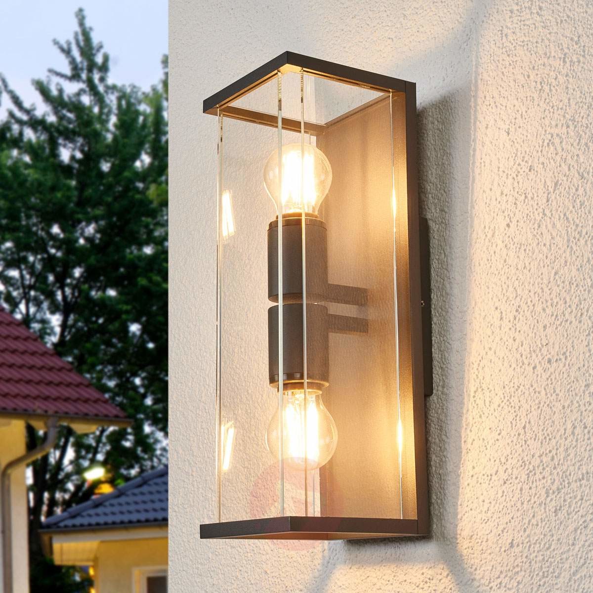 LAMPENWELT.COM Zewnętrzny kinkiet Annalea ze szkła