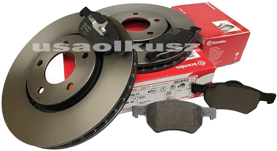 BREMBO Tarcze 303mm oraz klocki hamulcowe przednie Chrysler Voyager 2001-2007 wersja EUROPA 09.9743.11+P11013