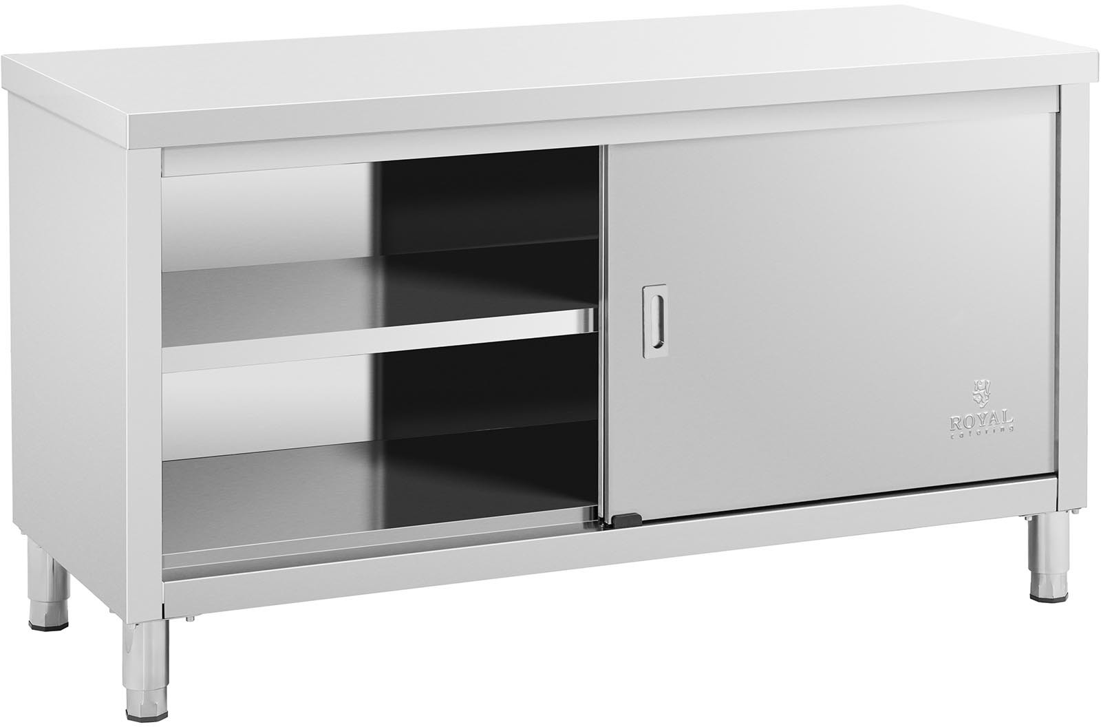 Royal Catering Stół roboczy z szafką - 150 x 60 cm - 600 kg RCSSCB-150x60-E - 3 LATA GWARANCJI RCSSCB-150x60-E