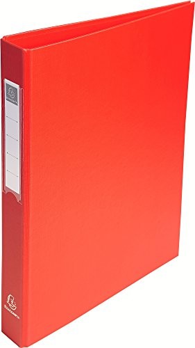 Exacompta 51384e pierścieniowy stałym kartonie (PP, 4 pierścienie, tylne okładki jednym kliknięciem, tyłu 30 MM, DIN A4), czerwony 51385E