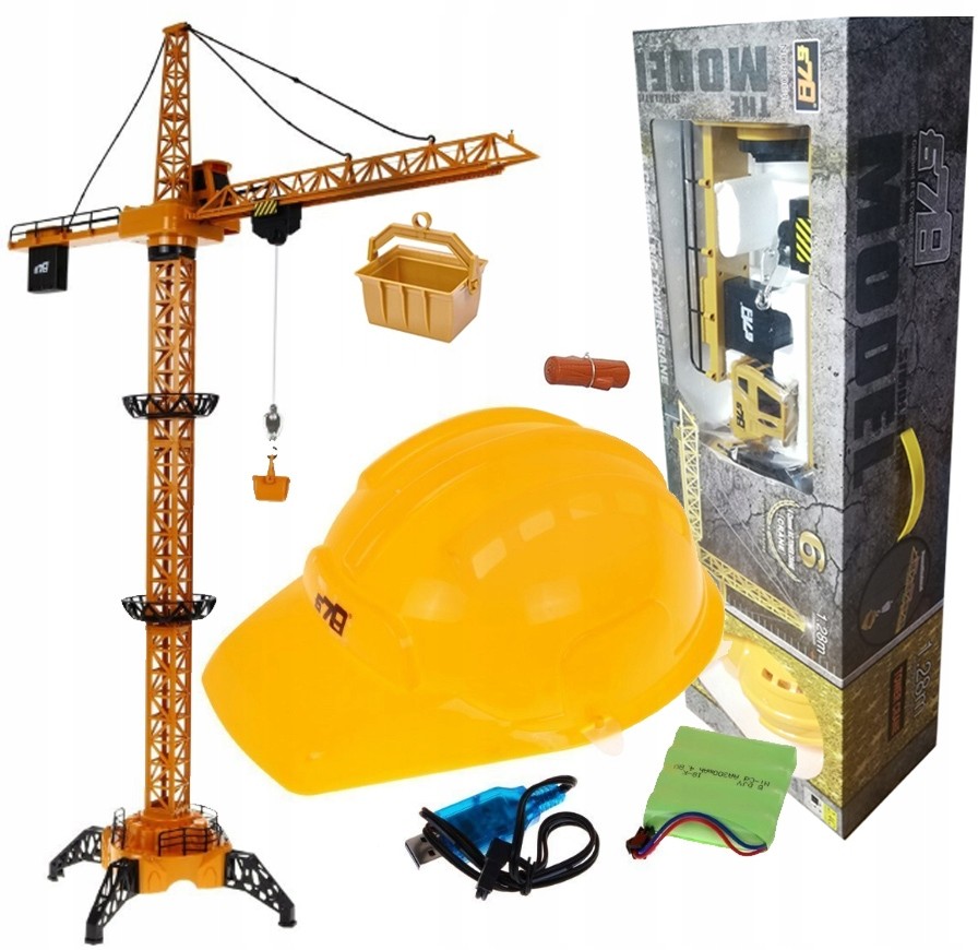 Duży Dźwig Budowlany XXL 128CM Na Pilot Na Baterie