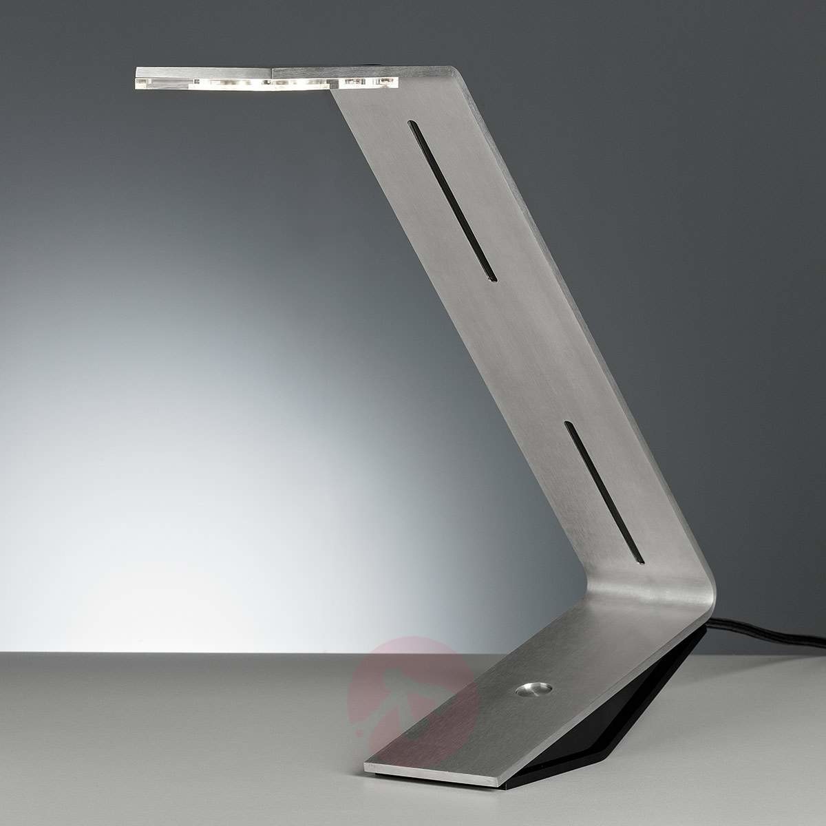 TECNOLUMEN Lampa stołowa LED FLAD, srebrnoszara