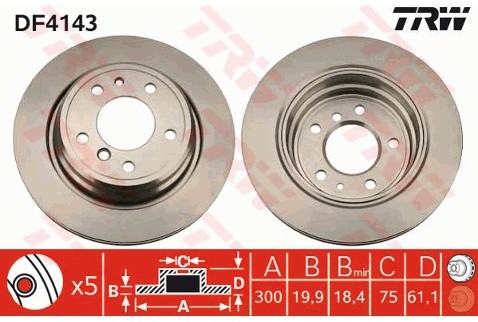 TRW Tarcza hamulcowa DF4143
