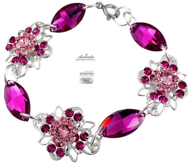 Swarovski Arande UNIKAT BRANSOLETKA FUCHSIA VENUE SREBRO 4263583426