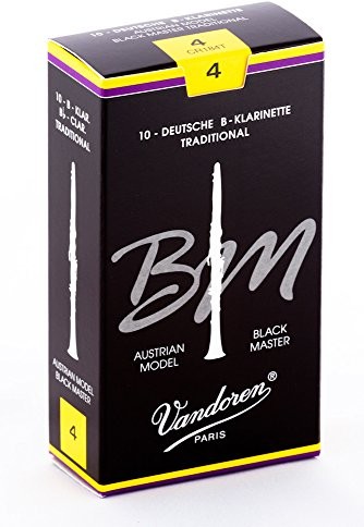 Vandoren CR184T Bb Clarinet Black Master Traditional Reeds Strength 4; Box of 10 CR184T