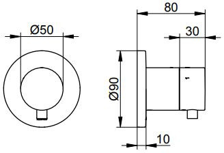 Keuco Ixmo Podtynkowy trzydrożny zawór odcinająco przestawny DN15 aluminium 59549171001