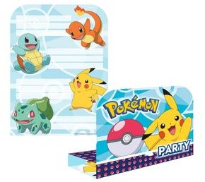 Amscan Zaproszenia urodzinowe Pokemon 8 szt 9904829