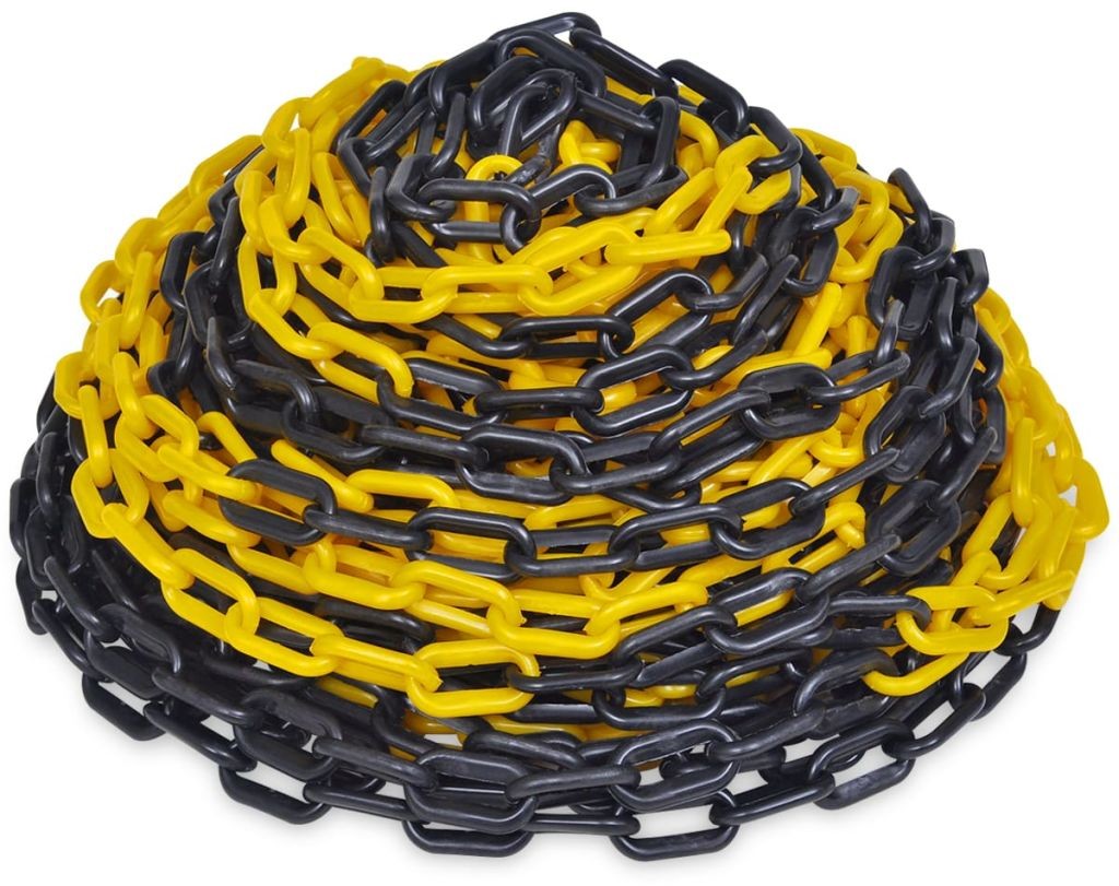 vidaXL vidaXL Plastikowy żółto-czarny łańcuch ostrzegawczy
