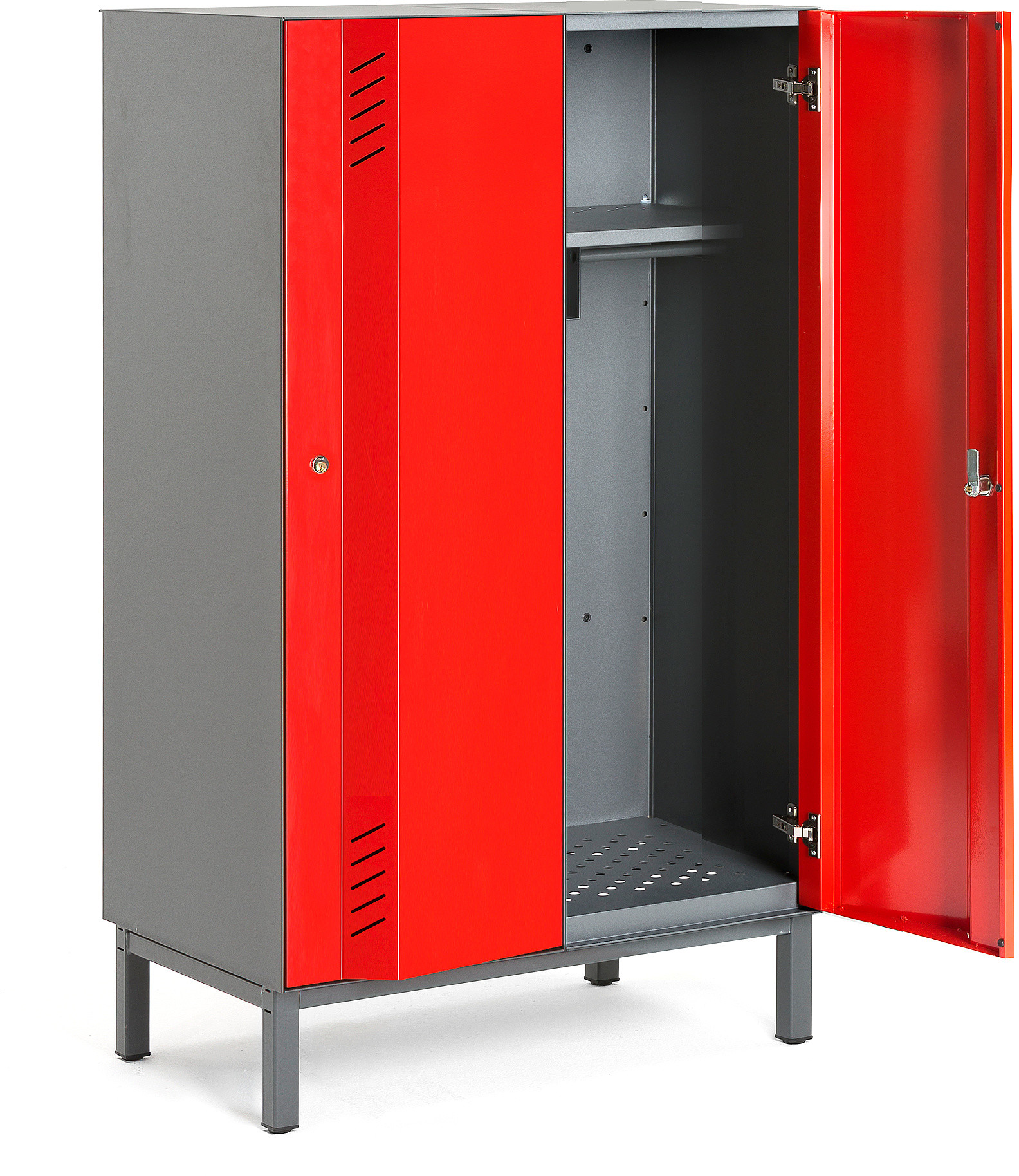 AJ Create: metalowa szafa 2 moduły 1985x800x500 mm czerwona zawiera nóżki 562321