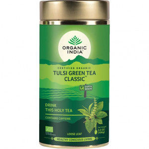Organic India Herbata Green Tulsi Tea 100g sypana