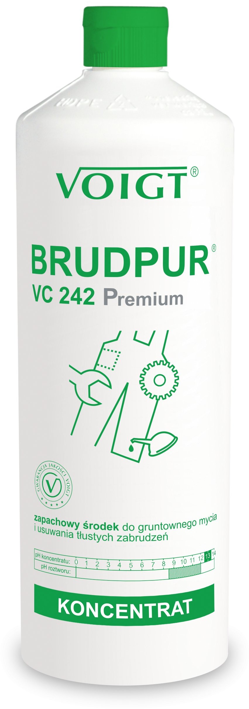 Voigt VC 242P 1l. BRUDPUR PREMIUM zapachowy do tłustego brudu i zanieczyszczeń przemysłowych pH 13 VC 242P 1l. BRUDPUR PREMIUM