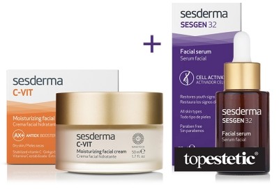 Sesderma C-VIT Moisturizing Facial Cream + Sesgen 32 Serum ZESTAW Krem nawilżający 50 ml + Serum aktywujące komórki 30 ml