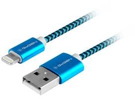 GoGEN Kabel USB lightning 1m opletený LIGHTN100MM26) Niebieski