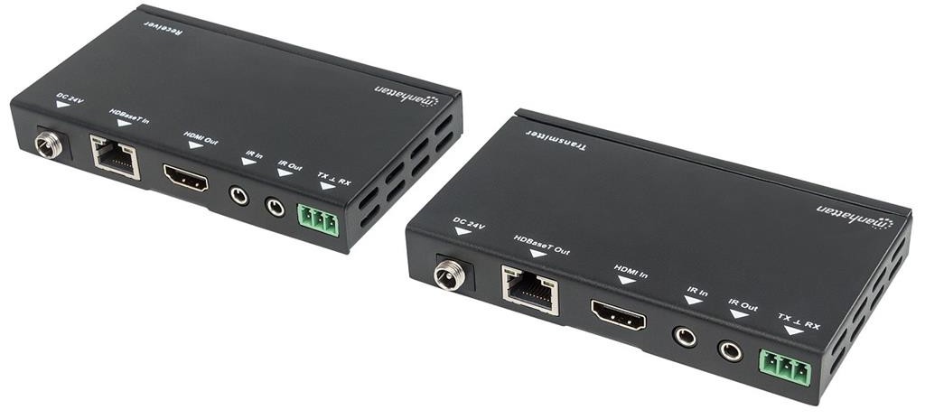 Manhattan Extender HDMI HDBaseT po skrętce Cat6/6a/7 4K UHD do 40m z IR PoC 207638